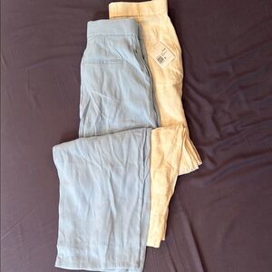 NWT Bundle - Forever 21 Blue and Cream Linen Wide Leg Pants